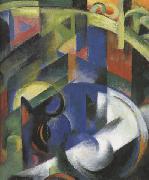 Franz Marc Details of Painting with Cattle (mk34) oil on canvas